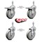 Service Caster 5 Inch Gray Polyurethane Swivel 10mm Stem Caster Total Lock Brake SCC, 2PK SCC-TSTTL20S514-PPUB-M1015-2-S-2 - alternate 3